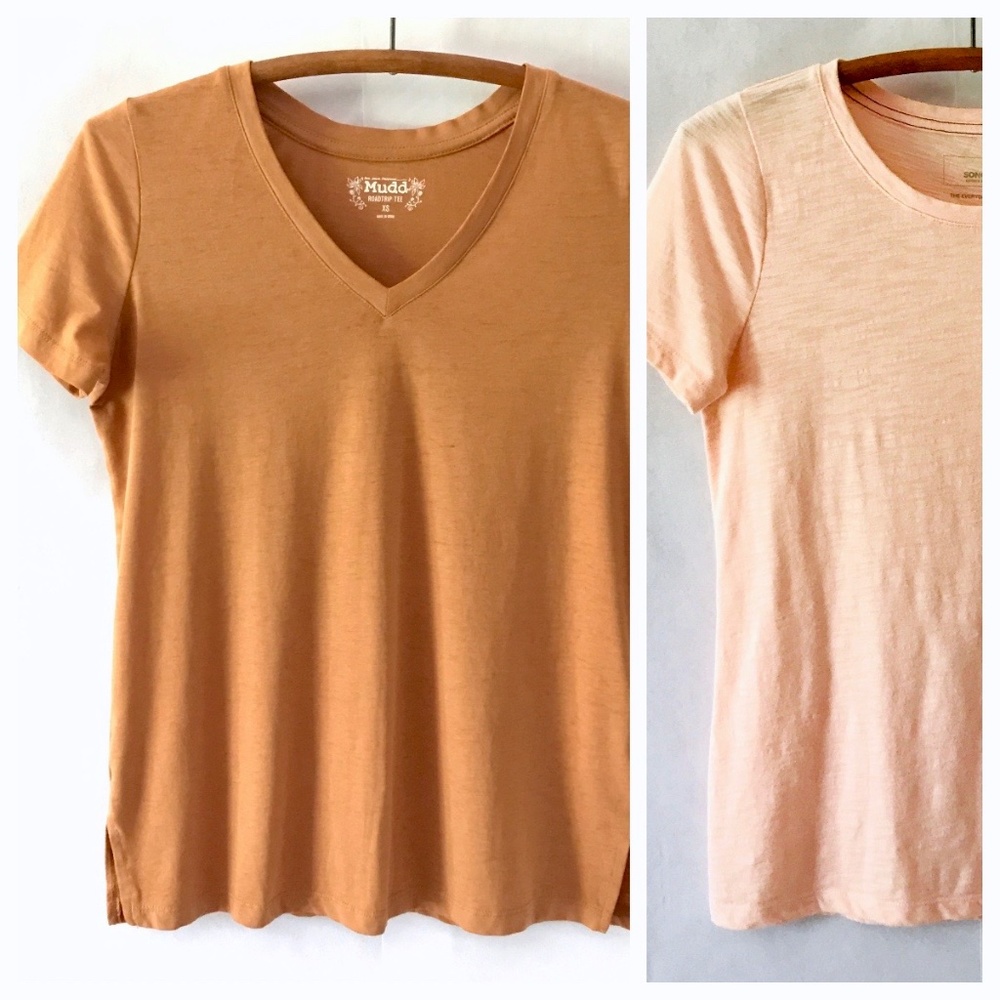 3/$15 Mudd Light Rust & Sonoma Peach Knit Tees